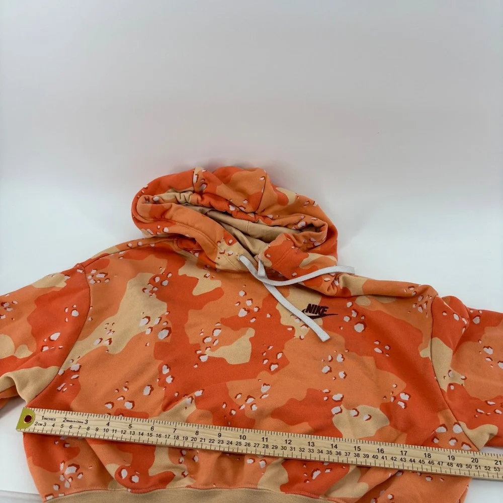 Nike Womens Camo Cropped Hoodie Size Medium Orange Desert Camouflage - Picture 2 of 14